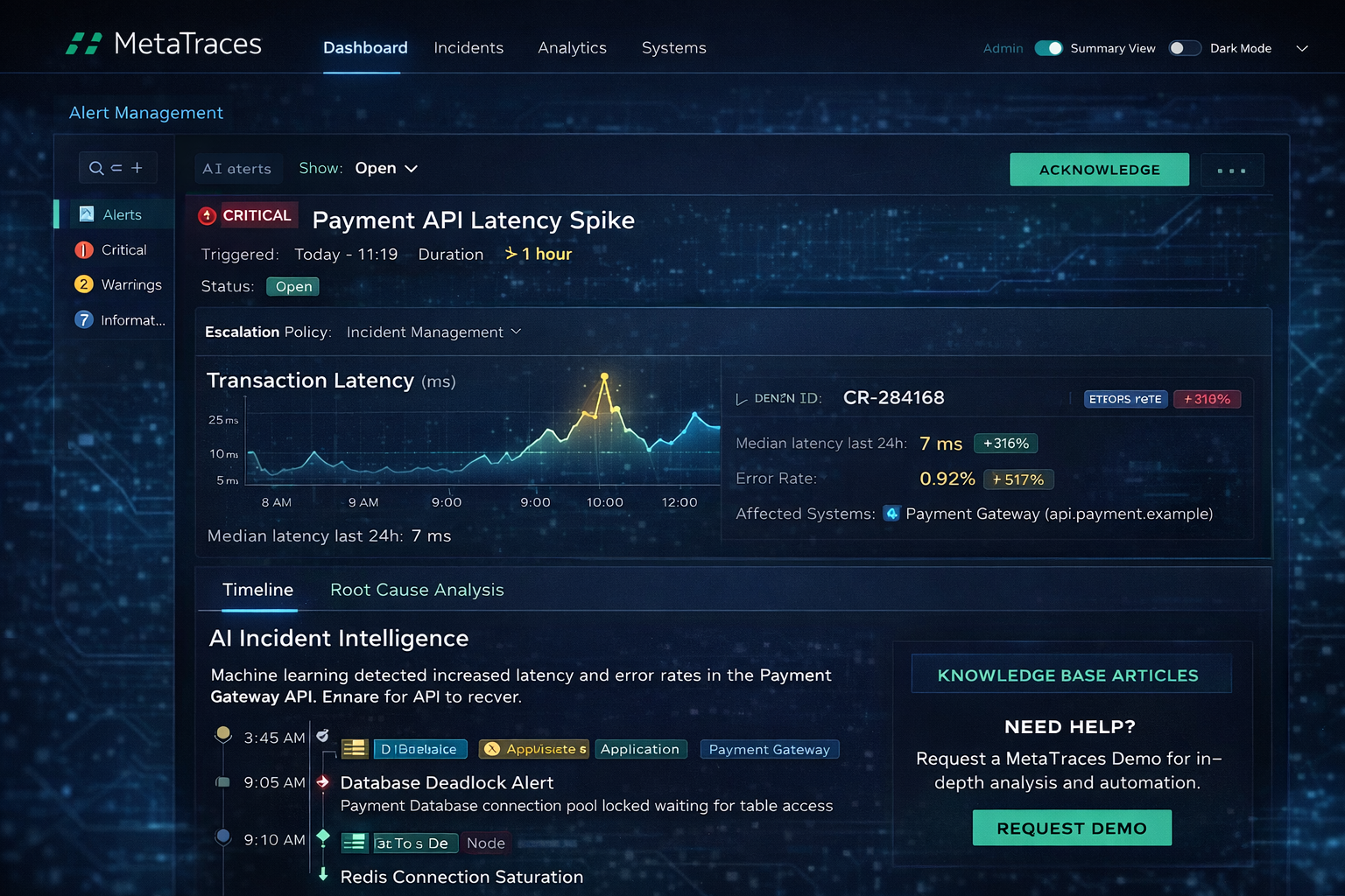 Incident response and alert analysis interface